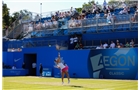 BIRMINGHAM, ENGLAND - JUNE 12:  Casey Dellacquia of Australia serves during Day Four of the Aegon Classic at Edgbaston Priory Club on June 12, 2014 in Birmingham, England.  (Photo by Paul Thomas/Getty Images)